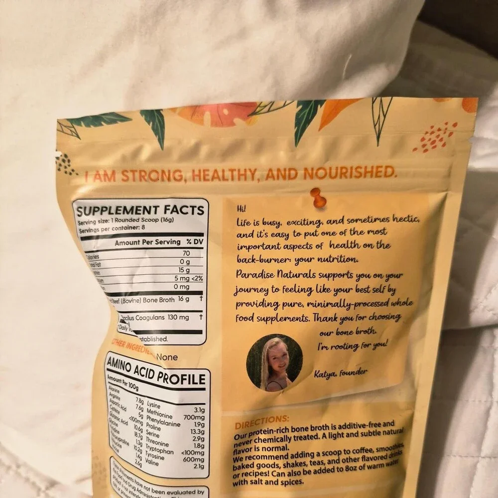 Paradise Naturals Bone Broth Powder - Unsalted